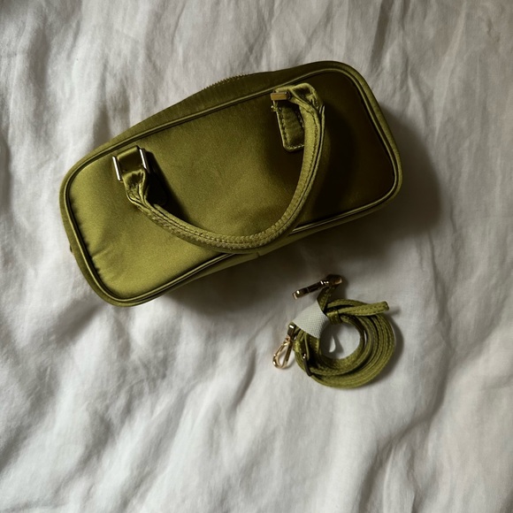 Mango Selection Mini Satin Bowling Bag Green - Picture 5 of 5